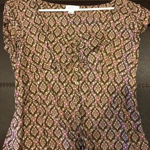 Ann Taylor blouse with rushed cap sleeves